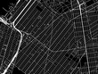 Vector road map of the city of Borough Park  New York in the United States of America with white roads on a black background.