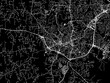 Vector road map of the city of Chapel Hill  North Carolina in the United States of America with white roads on a black background.