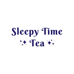 Wall Mural - Creative logo design for tea which helps to sleep well. Tea logo in white background. Sleepy time tea.