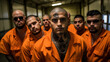maxican cartel hitmen in prison hand cuffed in orange