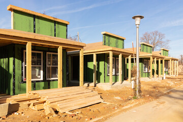 new development of affordable tiny house village in east baltimore