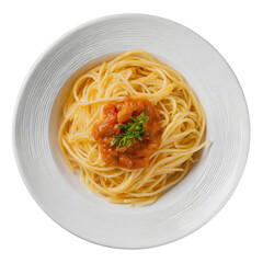 Wall Mural - Spaghetti with sause in a white plate