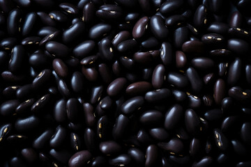 Poster - Dry black bean isolated on white background.