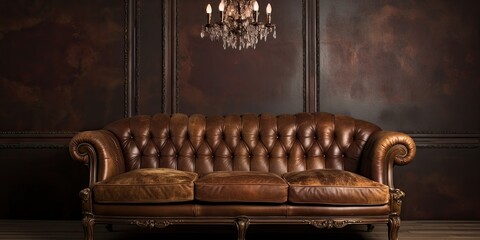 Wall Mural - Opulent brown sofa.