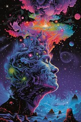 Wall Mural - Cosmic psychedelic poster 