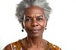 © ERiK - portrait of a senior old black african american woman with grey hair, studio photo, isolated on white background