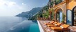 Stunning Seaside Villa In Italys Amalfi Coast, Boasting Panoramic Ocean Views. Сoncept Luxury Accommodation, Coastal Getaway, Italian Riviera, Breathtaking Scenery, Exquisite Design