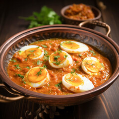 Wall Mural - Indian food egg curry or masala egg