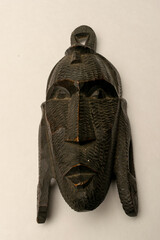 old dark wooden african mask