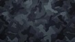 Camouflage pattern. Trendy dark gray camouflage fabric. Military texture. Dark background
