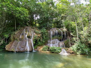 Waterfalls originating from the sources of rivers in the city of Bonito - Mato Grosso do Sul - Brazil