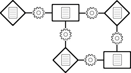 vector illustration black color icon process algorithm 