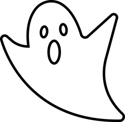 Wall Mural - Ghost spooky character icon isolated on transparent Background. Ghost line vector collection Emotion Variation. Creepy horror images. Doodle cute ghosts Halloween. Scary ghostly monsters.