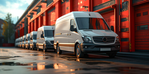 Naklejka na meble Fleet of delivery vehicles