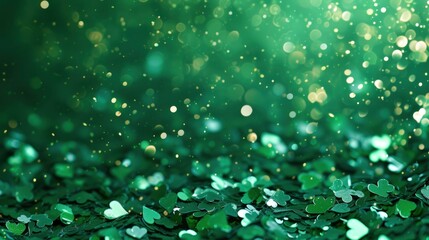 Wall Mural - St. Patrick's Confetti Green Background