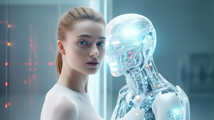 The concept of a humanoid robot technological era.