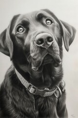 Poster - A black and white drawing of a dog. Suitable for various applications