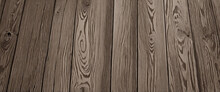 Old Wooden Flooring Texture Background. Worn And Distressed 1800s Style Wooden Floor. Wooden Planks With Some Knots. Hand Edited Generative AI.
