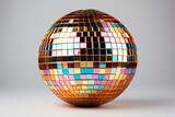 Fototapeta Big Ben - Luxury colorful gold disco ball party nightlife decoration in with white background