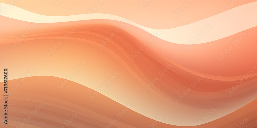 Abstract wave background in soft  peach fuzz color  