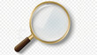 © Muhammad - Magnifying Glass on transparent background,Realistic Magnifying glass vector isolated vector illustration on transparent background,Vintage wooden handle magnifying glass