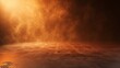 abstract image of dark orange room concrete floor panoramic view of the abstract fog white cloudiness, space for product presentation ,mist or smog moves on dark orange background