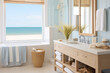 beach house bathroom with ocean view