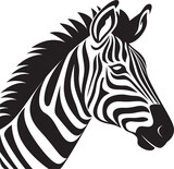 Fototapeta Konie - Graphic Safari Zebra Vector IllustrationElegant Details Black and White Zebra Art