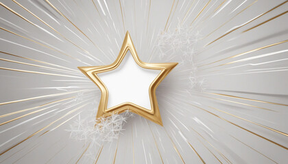 Wall Mural - Abstract Fantasy Cloud and Star Background with Gold Frame