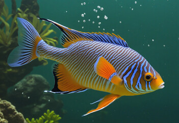 Exotic Tropical Fish with Transparent Background