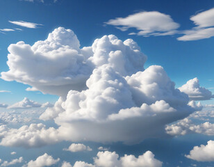 Wall Mural - 3d abstract clouds and cumulus clip art on transparent background, sky design elements