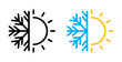 © Gopal - Temperature Variance vector icon set. Sun and Snowflake vector symbol for UI design.