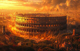 Fototapeta  - Ancient Roman colosseum