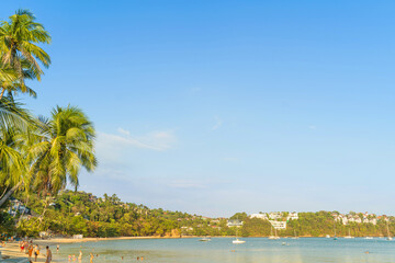 Wall Mural - Cloudy Blue sky at sunset. Gradient color. Sky texture, abstract nature background in Patong Phuket Thailand