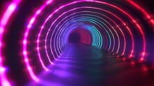 Purple And Green Background With Red And Blue Running Lights. Design.Dark Background With Repetitive Light Running In A Circle In The Animation.