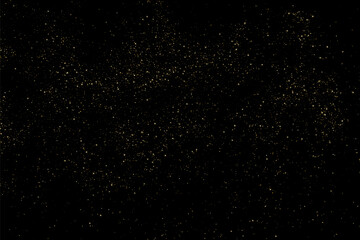 space star sky. gold light pattern texture on black backdrop. abstract starlight. yellow glitter bac