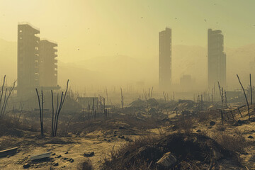Wall Mural - post-apocalyptic wasteland, where survivors battle for resources in a harsh and unforgiving world