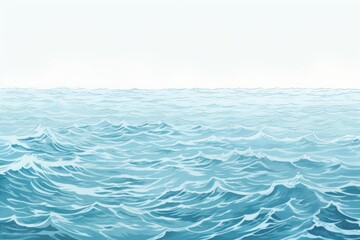  Minimal pen illustration sketch aqua & white drawing of an ocean