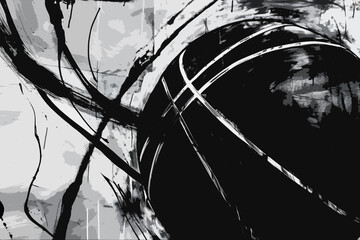 Wall Mural - basketball player black and white abstract art