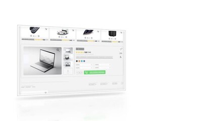 Wall Mural - Technology products website animation. E-commerce and shopping sales webpage.