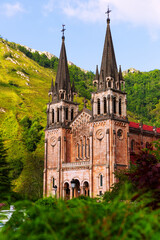 Wall Mural - Picturesque view of impressive Covadonga monastery, Spain
