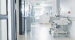 © N F/peopleimages.com - Hospital, healthcare and medical with an empty corridor for wellness, care or treatment and disease control. Medicine, service and hallway of a lobby in a clinic for rehabilitation or recovery