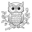 Coloring book for children depicting aowl