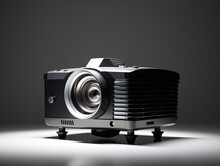 A Black Projector With A Lens