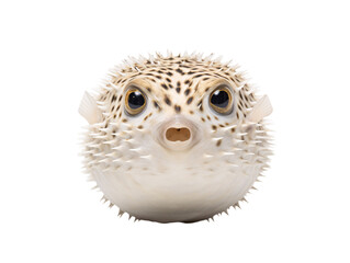 Wall Mural - a puffer fish with a white background