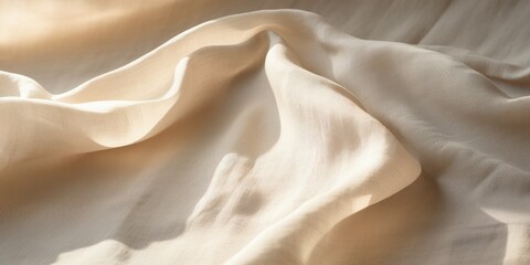 Wall Mural - Elegant Beige Linen Fabric Texture. Neutral Backdrop for Design. Generative AI