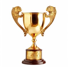 Gold cup isolated on solid background