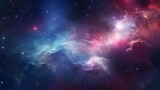Fototapeta  - Beautiful panoramic space background with nebula and stars at night view. AI generated image