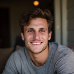 Canvas Print - portrait of a smiling young man