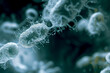 photorealistic image focusing on bacteria macro view, depth of field, macro photography